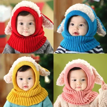 0-3ani Nou-născuți pentru copii Copii de Iarna din Bumbac Tricotate Blană Pom Hat Băieți Fete Beanie Capac de Protecție pentru Urechi Pălărie Eșarfă