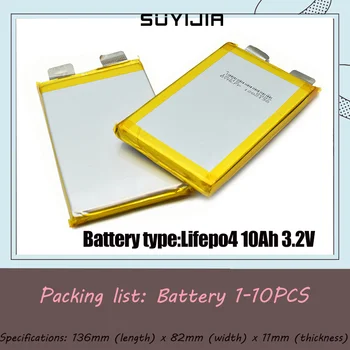 1-10BUC Lifepo4 Baterie 3.2 v, 10ah Reîncărcabilă Litiu-Ion Utilizate pe scară Largă în Mașini Electrice Tableta Viteză mică Mașină Electrică