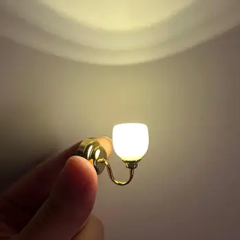 1: 12 Scară Lampă de Perete Retro Păpuși LED-uri de Perete Sconces pentru Micro Peisaj Scenă Viața Layout Mini Toy de Nisip de Masă DIY Accesorii