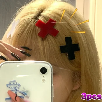 1/2/3pcs Eco Japoneză partea ac de păr clip Harajuku y2k Spice Girl Dulce Rece Ac de păr cu subcultura femei ac de păr punk goth