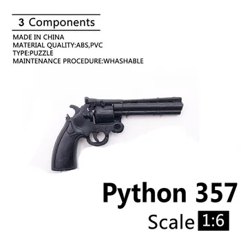 1/6-Mini Puzzle Cole Python 357 Revolver Plastic Negru Pistol de Modelul de 12