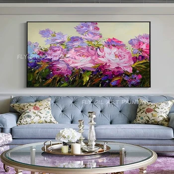 100% Handmade de mari dimensiuni tablou peisaj de flori colorate Pictură în Ulei Verandă, Culoar Pentru Camera de zi opera de Arta ca un cadou