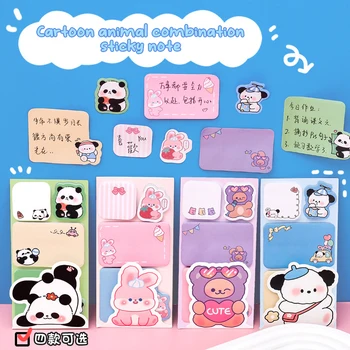 100Sheets Animale Desene animate Drăguț Urs, Iepure, Panda Pochacco Sticky Notes autoadeziv Mesaj Note Memo Pad Rechizite Școlare