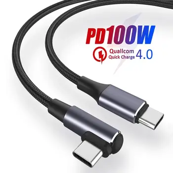 100W PD Repede Linie de Încărcare USB-C to USB de Tip C Cablu de Încărcare Rapidă 4.0 Unghi Drept Sârmă de 90 de Grade Cablu de Date Pentru MacBook Pro