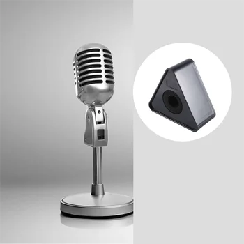 10buc Microfon MarkFlag Microfon Stație-Cub Triunghi Interviu Cutie Stand Steaguri Suport în Formă de Reporter de Injecție,Negru