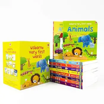 10buc Usborne Primele Cuvinte Hardcover Carte de Bord de Activitate engleză Carte Poveste Pentru Copii