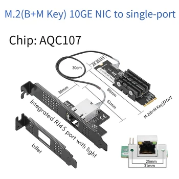 10Gb placa de Retea B+M pentru M. 2 RJ45 Adaptor de Rețea 10G/2.5 G/10000M Internet NIC Lan Card