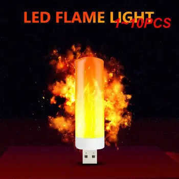 1~10BUC Lumina de Noapte USB Flacără Lumina de Lumanare LED-uri de Lumină cu Flacără de Lumină USB Atmosferă de Lumină USB Plug Lampă în aer liber, piscină Interioară