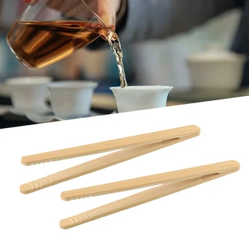 2 buc Clește de Bucătărie Ceai Clipuri Ceai Instrument GRĂTAR Tong din Lemn de Bambus Clește Prăjitor de pâine, Slănină Zahăr Ceai cu Gheață Tong Bucătărie Clip Mini Cleste