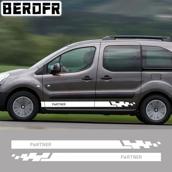 2 BUC Portiera Laterală Autocolante Pentru Peugeot Partner Camper Van de Marfă Piese de Tuning Auto Accesorii de Linie Grafică Decalcomanii de Vinil