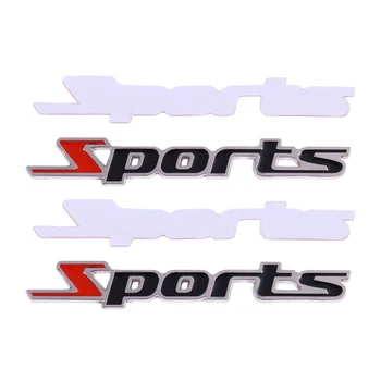 2 Buc Rosu Negru Metal Sport Litere Insigna Auto Autocolant Emblema Decor