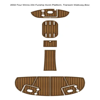 2002 Four Winns 234 Funship Platforma de Înot Arc Pad Barca EVA Spuma Saltea Podea din lemn de Tec