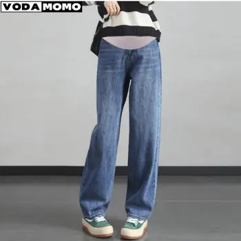 2023 Moda de Primăvară Stretch Straight Denim Blugi de Maternitate Talie Elastic burta Pantaloni Casual Haine pentru Femeile Gravide, pantaloni
