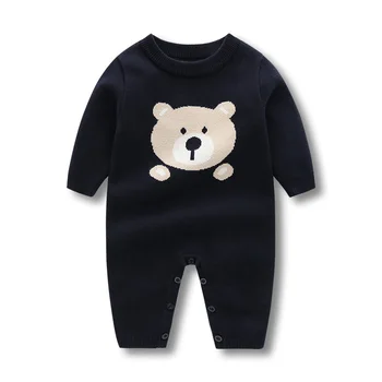 2023 Urs Drăguț Baby Knit Romper Toamna Iarna Nou-nascut Salopeta pentru a Îngroșa pentru Baieti Haine coreeană Copii Copilul Tinuta 0-24 M