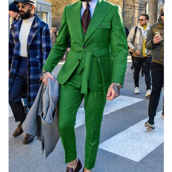 2023 Verde Bărbați Costume Pentru Bărbați Costume de Nunta Costume Mire Costum homme Terno Masculino Personalizate 3stuck(Sacou+Vesta+Pantaloni)