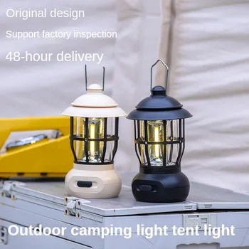 2023 în aer liber Camping Lumina Atmosfera de Iluminare Camping Lampa Retro Cal Felinar Cadou de Încărcare USB Tente Familiale Camping Lumini
