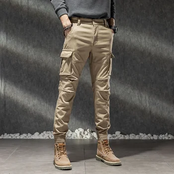 2024 Iarna Barbati Camuflaj Cargo Pantaloni Joggers Mare Buzunar Gros de Lână Cald Militare Pantaloni Creion Subțire pentru bărbați