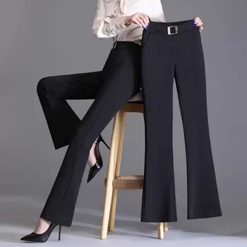 2024 Primavara Toamna Femei Modă De Culoare Solidă Pantaloni Costum De Sex Feminin Mare Elastic Talie Pantaloni Pentru Femei Slim Casual Flare Pant Y692