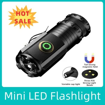 3 LED-uri SST20 Mini Lanterna LED-uri de TIP C Portabil Reîncărcabilă Lanterna EDC Urgență Felinar Camping cu Magnet Utilizare Baterie 18350