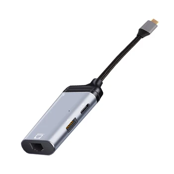 3 În 1 de Tip C Pentru Gigabit Ethernet Rj45 Lan PD Încărcare USB-C, Portul de Date Convertor Adaptor Pentru TV PC-ul Samsung S20