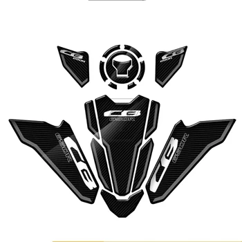3D Carbon-uita-te Motocicleta Dotari Triple Jugul Defender Autocolant Tank Pad Decalcomanii pentru Honda CB650R 2021-2022