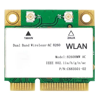 3X 1200Mbps placa de Retea 8260Hmw Ac 2.4 G+5G Mini Pci-E Card Bluetooth 4.2 placa Wifi 802.11 Ac 867Mbps Pentru Laptop