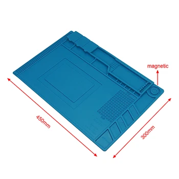 45x30cm Izolare Termică Silicon Pad Birou Mat Platforma de Întreținere S-160 pentru BGA de Lipit Statie de Reparare Magnetic cu Secțiune