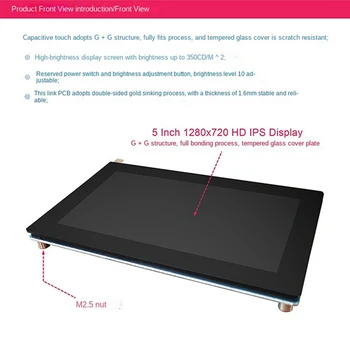 4B/3B Display De 5 Inch IPS HD Compatibile cu Ecran Tactil Capacitiv de Afișare Piese de schimb Pentru Raspberry Pi Portocaliu Pi Ecran