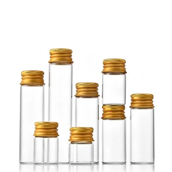 5-30ml Clar Sticlă de Plastic Cu Aluminiu Capac de Aur Borcane Mici Container Cosmetic Kit de Călătorie Goale Sticle Returnabile Borcan