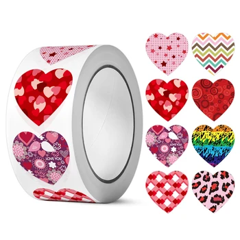 500Pcs Rosu Roz Inima Autocolante pentru Ziua Îndrăgostiților Cadou de Nunta de Ambalare Sac de Ambalare Etichete Dragoste Scrapbooking Diy Autocolante Drăguț