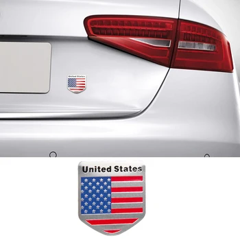 5x5cm Aluminiu Emblema Pentru statele UNITE ale americii Flag insigna Pentru BMW, Mercedes, Audi, Lexus, Acura VolvoSide Decoratiuni autocolante auto