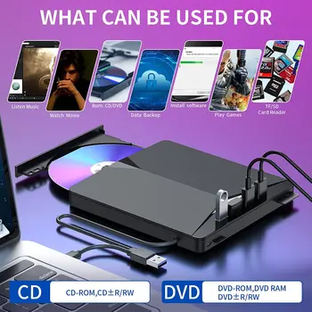 7-in-1 USB 3.0 Tip C Extern de CD-DVD RW-Unitate Optica DVD-Writer Reader Jucător de Super-Unitate Optica Pentru Laptop PC Notebook