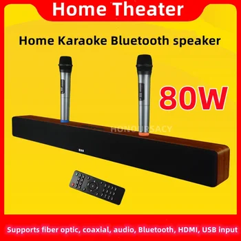 80W TV Soundbar Home Theater Microfon Wireless de Mare Putere Echo Perete Stereo Subwoofer KTV Cântând Karaoke Bluetooth Speaker Set