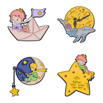 A2448 Drăguț Prințesă Email Ace Personalizate Luna Steaua Broșe Rever Insigne Desene animate Bijuterii Cadou pentru Copii Accesorii Prieteni