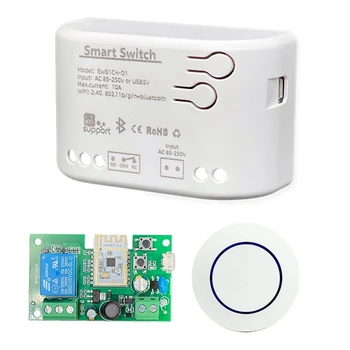 AC 85-250V Alb Module Cu Caz, Wifi+BT 1CH Releu de la Distanță Ewelink Pentru Alexa Google Acasa Cu 2,4 G la Distanță
