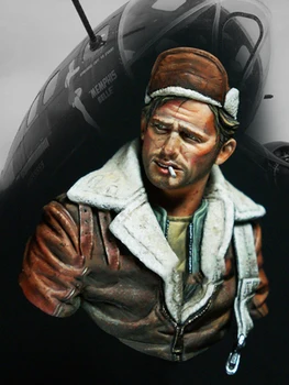 Adunarea Nevopsite Scara 1/10 pilot de bombardier bust de Soldat figura Istorică Rășină Model