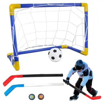 Aer Plutesc Fotbal Jucărie Anti-Cucui Mare Elasticitate 2 In 1 Mini Hochei Fotbal Set Copii Interioară Obiectivul Stabilit De Interior Mini Scopul De Sport Set