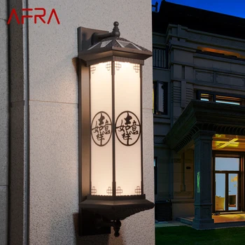 AFRA în aer liber Solare Lampă de Perete Creativitatea Chineză Cafea Tranșee de Lumină LED-uri Impermeabil IP65 pentru Home Villa Balcon Curte