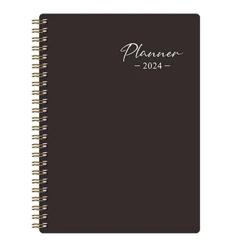 Agenda Planner 2024 Planificator Săptămânal și Lunar Jurnal de zi cu Zi Calendar, Notepad Papetărie de Birou