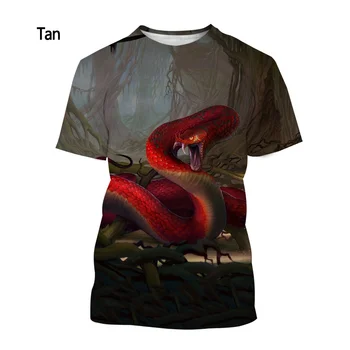 Agrement de vară pentru bărbați și vara 3D snake print T-shirt pentru bărbați și femei, dominator casual uscare rapidă, cu mâneci scurte
