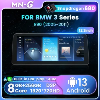 Android 13 Snapdragon680 Radio Auto Pentru bmw 3sries bmw e90 E91 E92 CCC la CIC Multimedia Player 8+256G GPS Navi Pentru Wireless Carplay