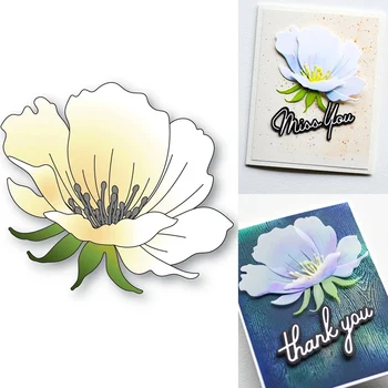 Anemone Floare Moare Album Jurnal Decor Matrita Embosare Șablon DIY Felicitare Handmade