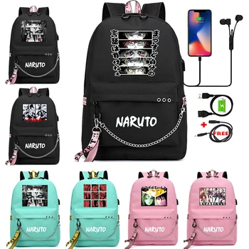 Anime Naruto Bookbag Adolescente Rucsac Unisex Sac de Școală pentru Băiat Fată de Desene animate de Imprimare Laptop Bagpack Înapoi La Școală