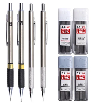 Anti-Alunecare Grip Creion Mecanic Full Metal 0,5 MM/0,7 MM Pentru Pictură Profesional Scris, Rechizite Școlare Papetărie Pixuri