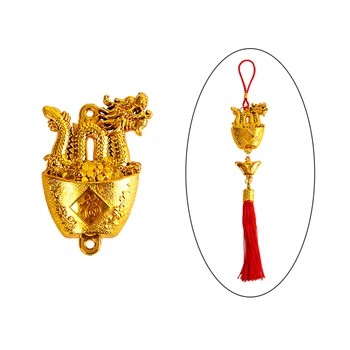 Anul Iepurelui din Plastic placat cu Aur Pandantiv Zodia Dragon Norocos Dragon Mascota Agățat Ornamente Accesorii Cadou de Anul Nou