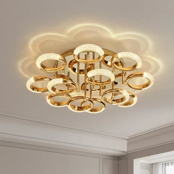 Aur de lux candelabru modern cu LED-uri camera de zi lumini decorative pentru dormitor simplu acasă de iluminat