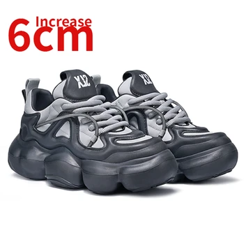 Autentice din Piele de Low-Top Adidași Pantofi pentru Cupluri Creșterea 6cm Versatil Trendy Sporit Platforma Pantofi Casual, Pantofi de Sport
