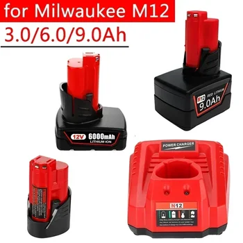 Baterie de 12V 3Ah 6Ah 9Ah Baterie Reîncărcabilă Pentru Milwaukee M12 XC Scule electrice cu Acumulator 48-11-2402 48-11-2411 48-11-2401 MIL-12A-LI