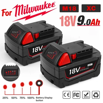 Baterie pentru Milwaukee 18V 9000mAh Compatibila cu M-18 1850 1852 1840 1828 1820 M18 XC ETC