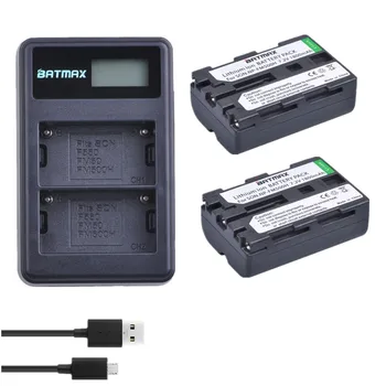 Batmax 2pc NP-FM500H NPFM500H NP FM500H aparat de Fotografiat Baterie+LCD Dual USB Încărcător pentru Sony A57 A77 A65 A99 A350 A550 A580 A900 Camere